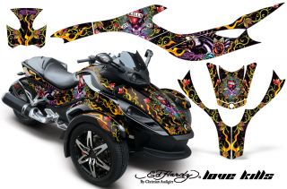 AMR Graphics Decal Kit BRP Canam Spyder Silver Ed Hardy