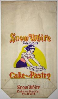 Walt Disneys Snow White Cake and Pastry Flour Sack CA 1940s Master 
