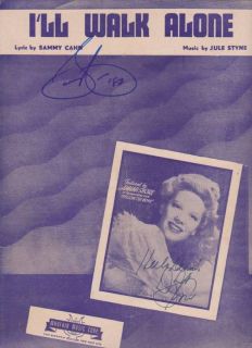   Sheet Music Signed by Dinah Shore Sammy Cahn w COA Provenance