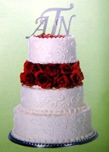 Monogram Wedding Birthday Cake Topper Initial Mirror Acrylic Letter 