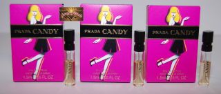 Lot of 3 Prada Candy Eau de Parfum Mini Spray Samples Vial 0 05oz 1 