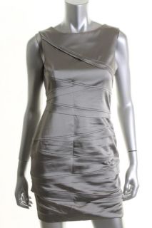 Calvin Klein New Gray Seamed Sleeveless Mini Semi Formal Dress Petites 