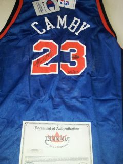 Marcus Camby Signed New York Knicks Jersey FLEER