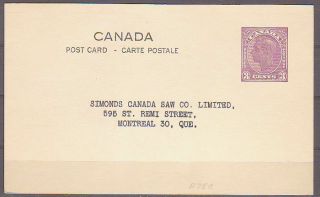 Canada P 78 C Postal Stationery Card Advertise Unused
