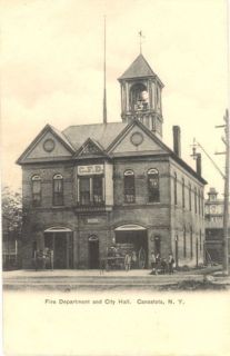 NY Canastota Fire Dept and City Hall Circa 1906 M21632
