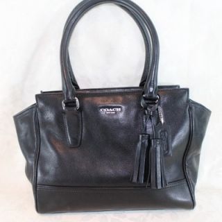 Coach Black Leather Legacy Candace Shoulder Tote Small