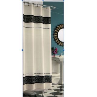   Curtain Hotel Collection Calista White Black Gray Calista New