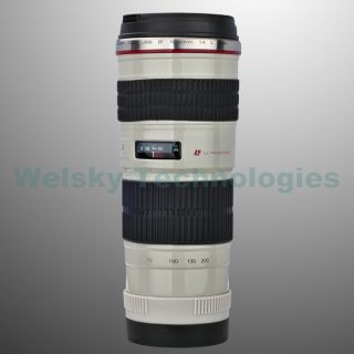 Canon Camera Lens Mug 70 200mm Thermos Stainless Travel Water Coffee 