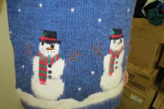   SNOWMEN UGLY CHRISTMAS SWEATER MENS WOMENS SZ S CANDY CANE STRIPES