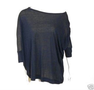 New Womans Capote Boatneck Square Top in Midnight Blue