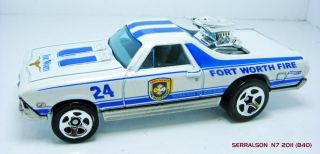 1968 Chevrolet El Camino Fort Worth Fire 1 64 Scale Rep Hot Wheels New 