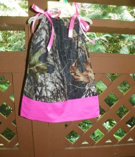Mossy Oak Camo Camouflage Pillowcase Dress Girl Birthday Back to 