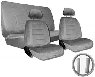   Gray Quilted Velour Encore Car Truck Seat Covers Accessories 1