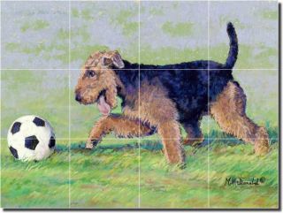 McDonald Dog Canine Ball Art Decor Ceramic Tile Mural