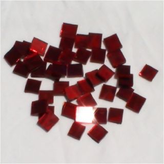  100 Red Mirror 1 2" Square Glass Mosaic Tile Pack