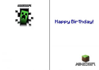 Minecraft Personalised Birthday Card Keep Calm Many Variations Large 