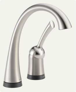 Sleek high arc design bar/prep faucet in stainless steel ( view larger 