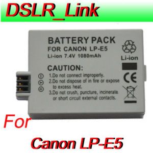 Battery for Canon LP E5 LPE5 Rebel XSi XS T1i 450D 500D