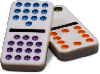 Cardinal Industries Double Fifteen Color Dot Dominoes in A Collectors 