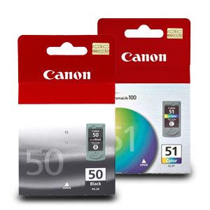 Pack Genuine Canon PG 50 and Canon CL 51 High Yield Ink Cartridge 