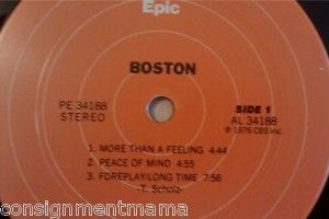 VINTAGE 1976 BOSTON 33 1 3 Vinyl RECORD ALBUM EUC