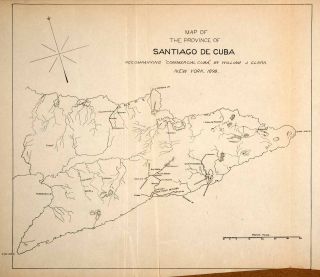 1898 Lithograph Cuba Republic Caribbean Map Province Santiago de 