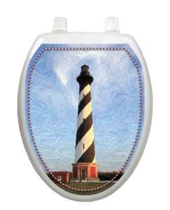 Cape Hatteras Lighthouse Toilet Tattoo Removable Reusable Bathroom 
