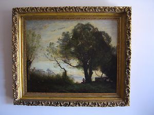 Camille Corot Effet Du Soir Oil C European Realism 19th C