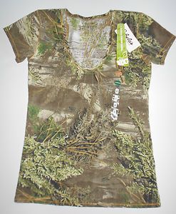 New Womens Realtree Girl Camo Camouflage T Shirt Top Size XL x Large 
