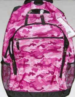 Rolling Pink Camo Backpack Camoflauge Luggage Travel