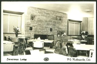 Severance Lodge dining room Rollinsville CO RPPC postcard 1950s