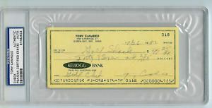 Tony Canadeo Signed Check Autograhed Packers HOF PSA