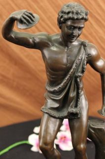 Signed A Canova Roman Warrior with Discs Bronze Sculpture Statue 