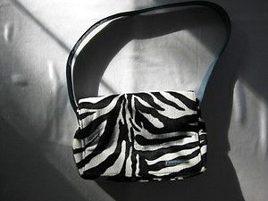 Carlos Falchi zebra animal print pony skin purse shoulder hand bag F 