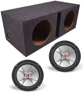 Kicker Car Audio Dual 2 cvr 12 Stereo Subwoofers Vented Enclosure Box 