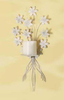 Shabby Cottage Chic Bouquet Wall Candle Holder Sconce