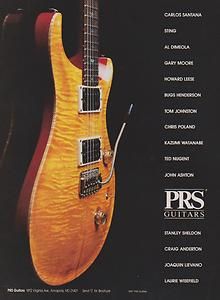 1987 PAUL REED SMITH GARY MOORE TOM JOHNSTON TED NUGENT PRS GUITAR 