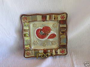 Cowboy Hat Canyon Ranch St Nick Christmas Square Plate Dish Western 