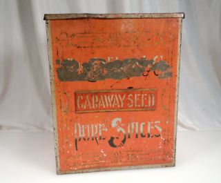 antique general store tin spice bin caraway seed