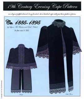   Victorian 1885 1895 Evening Cape Sewing Pattern Lynn Mcmasters