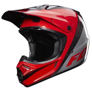 Fox V 3 V3 Carbon Fiber Helmet Chad Reed Black Red Silver Adult Size 