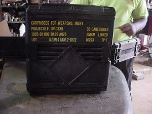 AMMO CAN 25 mm PLASTIC composite MILITARY SURPLUS Good Condition Ammo 