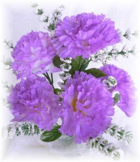artificial carnation flower bushes brand new color lavender you get