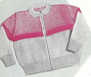 Knitting Pattern Toddler Cardigan Sweater Zipper Front