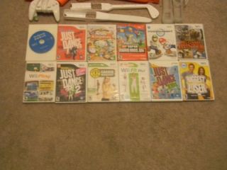 Nintendo Wii Bundle Lots of Games and Accessories Wii Fit Plus 12 