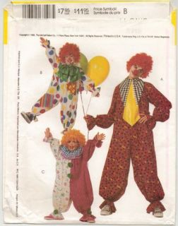Adult Clown Jester Harlequin Halloween Costume Pattern S34 36