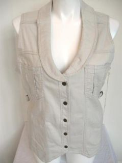 preview nwot caribbean joe snap front vest in sand in size 3x
