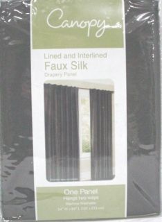 Canopy Faux Silk Thermal Interlined Curtain Panel 54x84