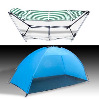 Beach Tent Sun Shade Portable Folding Hammock Pillow Bag Lounge 