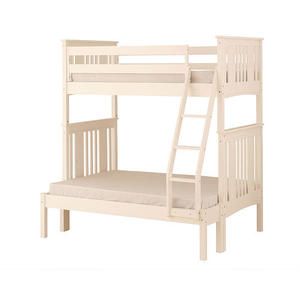 Canwood Base Camp Twin Over Full Bunk Bed with Ladder Guard Rail White 